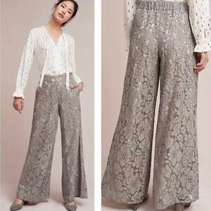 Feather Bone Wideleg Palazzo Pull On Pants Sz. LP